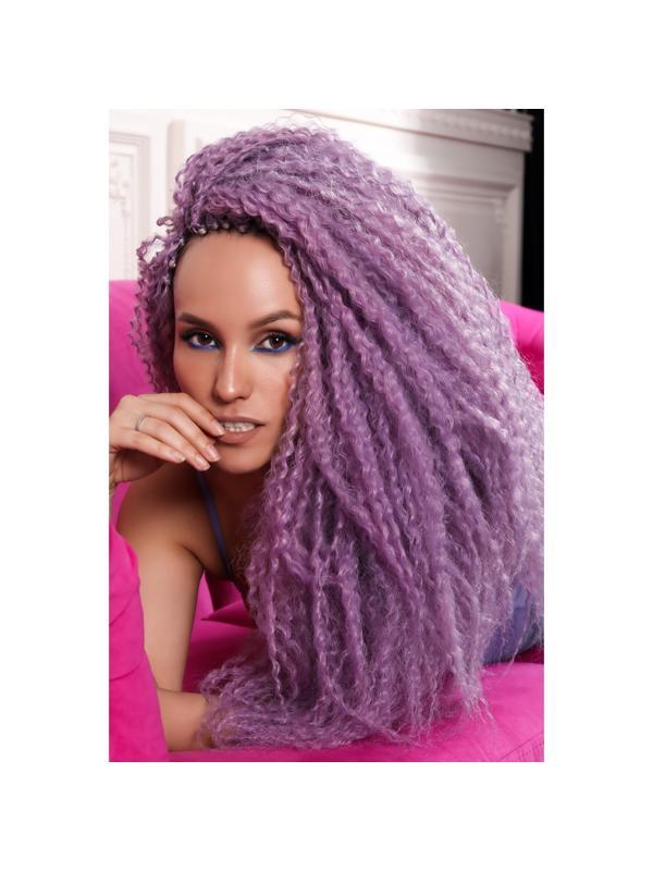 САМБА Афролоконы, 60 см, 270 гр, цвет бордовый/тёмно-рыжий HKB350А (Бразилька)