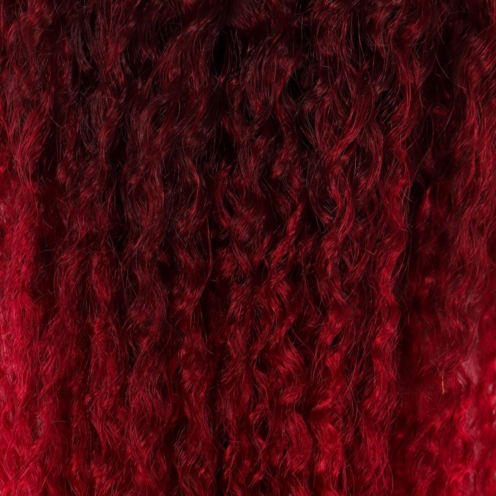 САМБА Афролоконы, 60 см, 270 гр, цвет бордовый/тёмно-бордовый HKB99/39 (Бразилька)