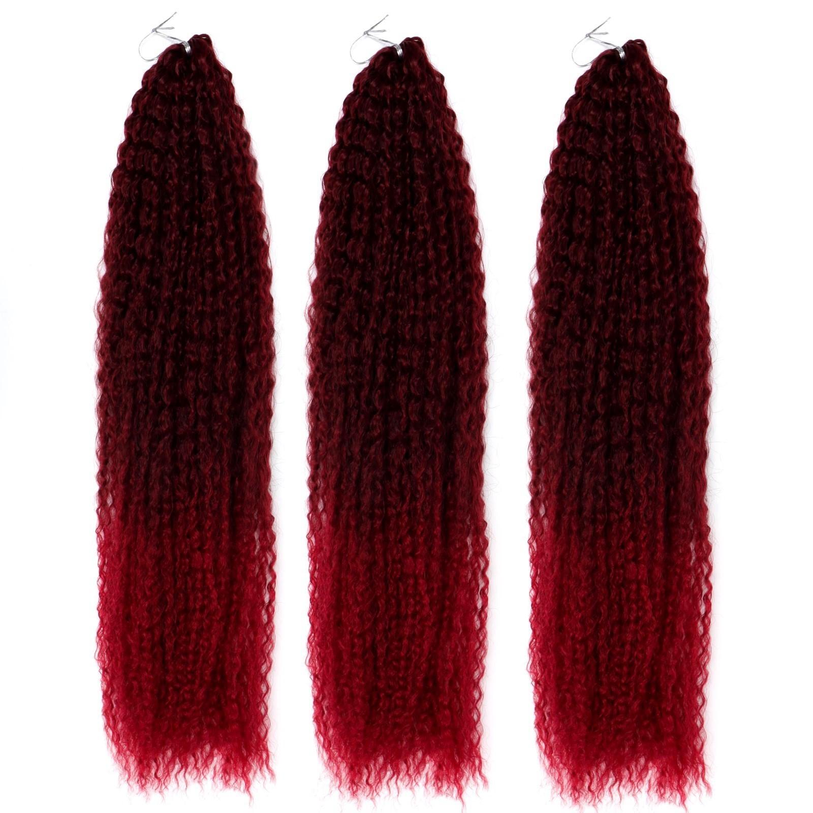 САМБА Афролоконы, 60 см, 270 гр, цвет бордовый/тёмно-бордовый HKB99/39 (Бразилька)