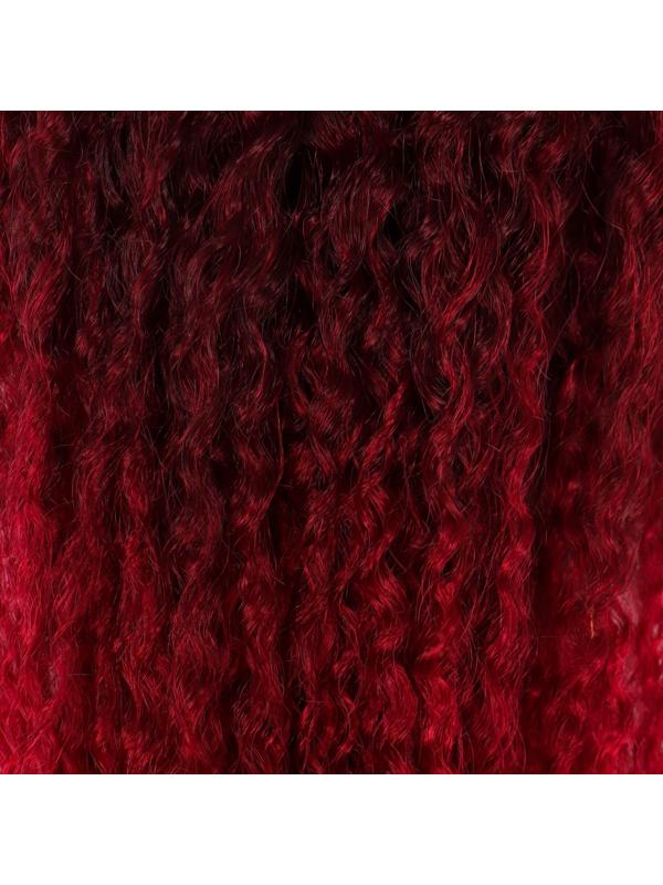 САМБА Афролоконы, 60 см, 270 гр, цвет бордовый/тёмно-бордовый HKB99/39 (Бразилька)