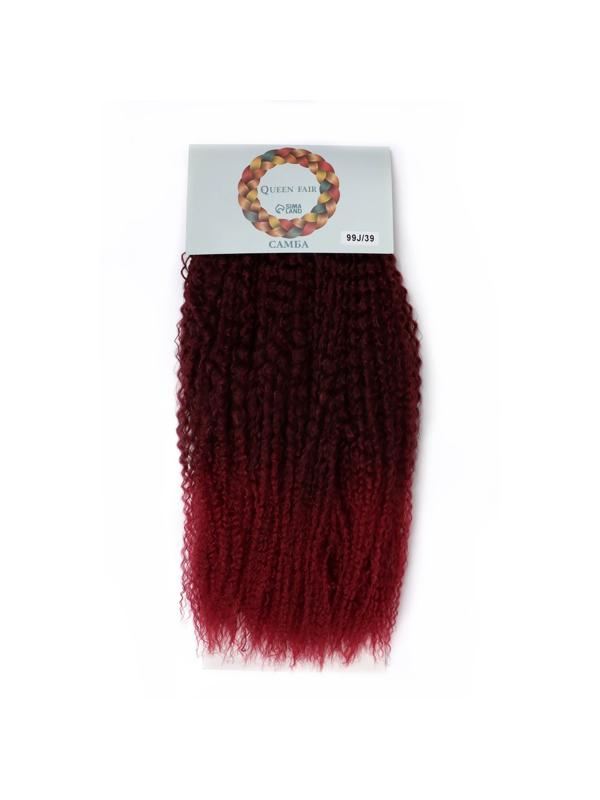 САМБА Афролоконы, 60 см, 270 гр, цвет бордовый/тёмно-бордовый HKB99/39 (Бразилька)