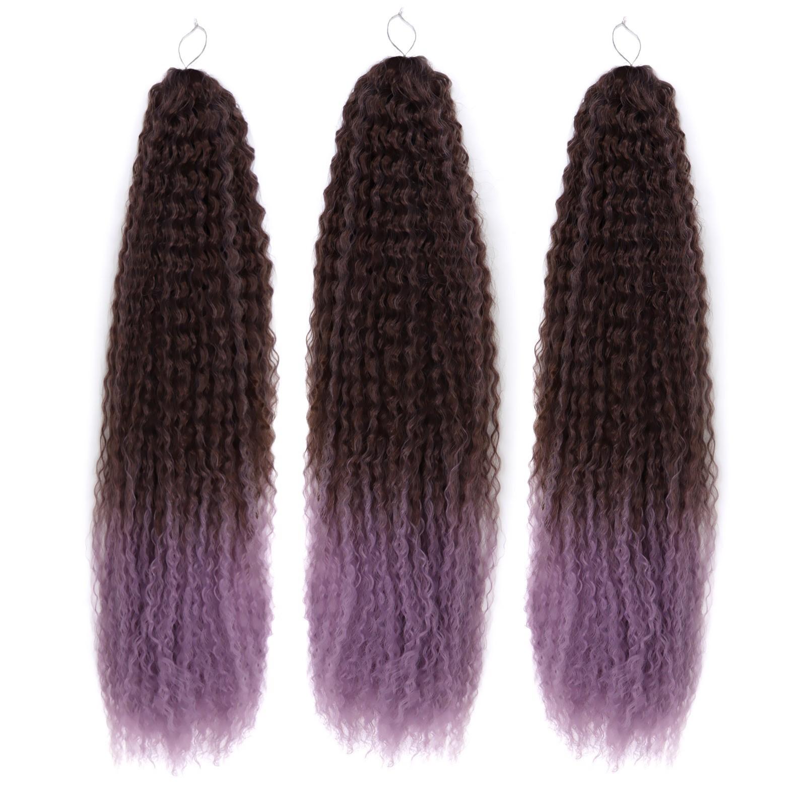 САМБА Афролоконы, 60 см, 270 гр, цвет тёмно-русый/светло-сиреневый HKB8В/Т2403 (Бразилька)