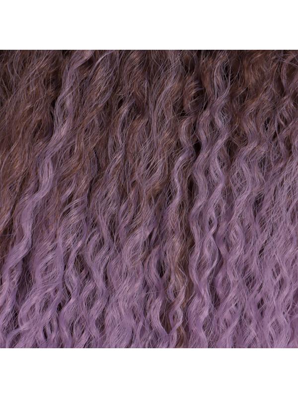 САМБА Афролоконы, 60 см, 270 гр, цвет тёмно-русый/светло-сиреневый HKB8В/Т2403 (Бразилька)