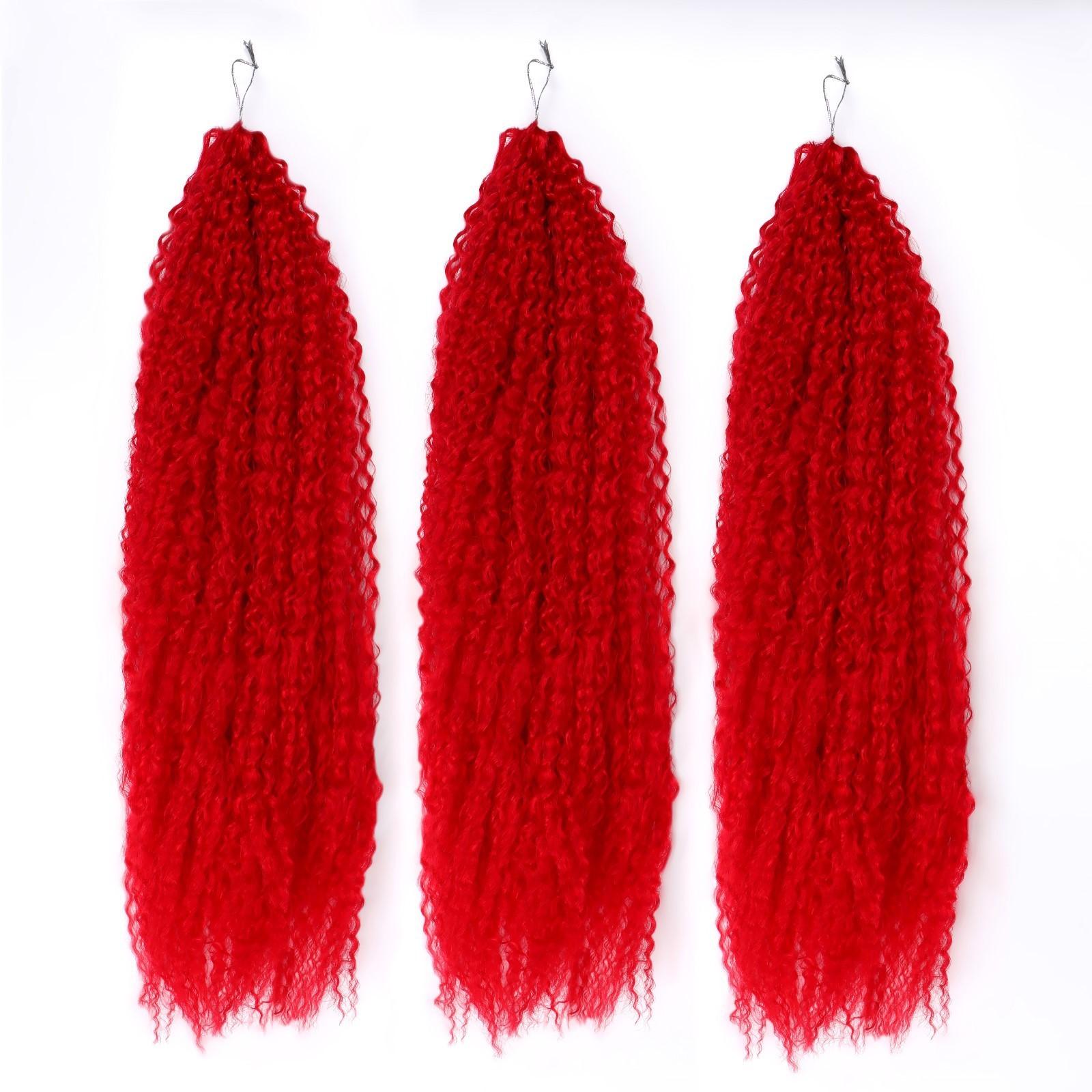 САМБА Афролоконы, 60 см, 270 гр, цвет красный HKBТ113В (Бразилька)