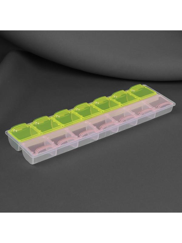 Органайзер для рукоделия, 14 отделений, 21,5 × 6,5 × 2,3 см, цвет МИКС