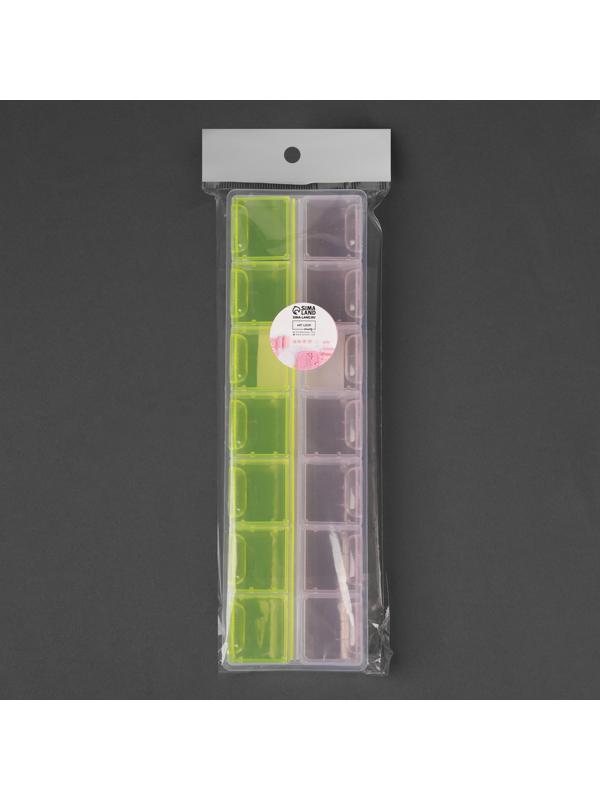 Органайзер для рукоделия, 14 отделений, 21,5 × 6,5 × 2,3 см, цвет МИКС