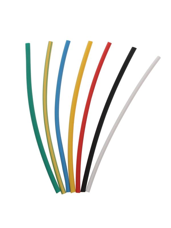 Термоусаживаемая трубка 2/1 набор (7 цветов по 3 шт, 10 cм), 21 шт