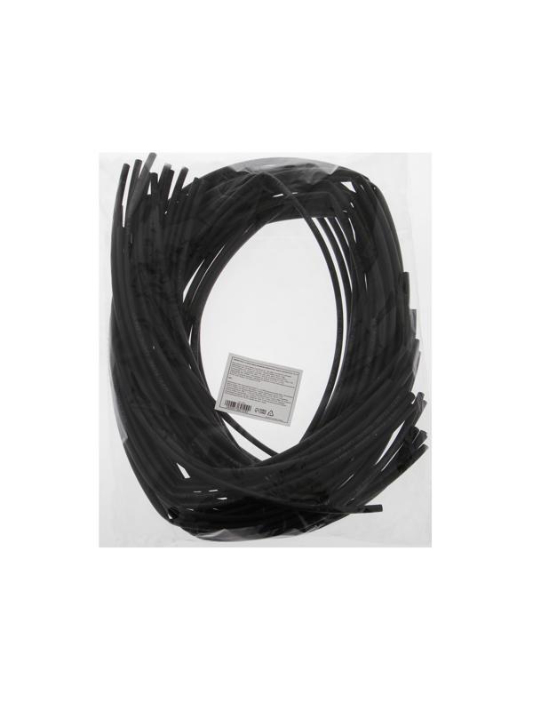 Термоусаживаемая трубка 4/2 мм, черная, упаковка 20 шт. по 1 м