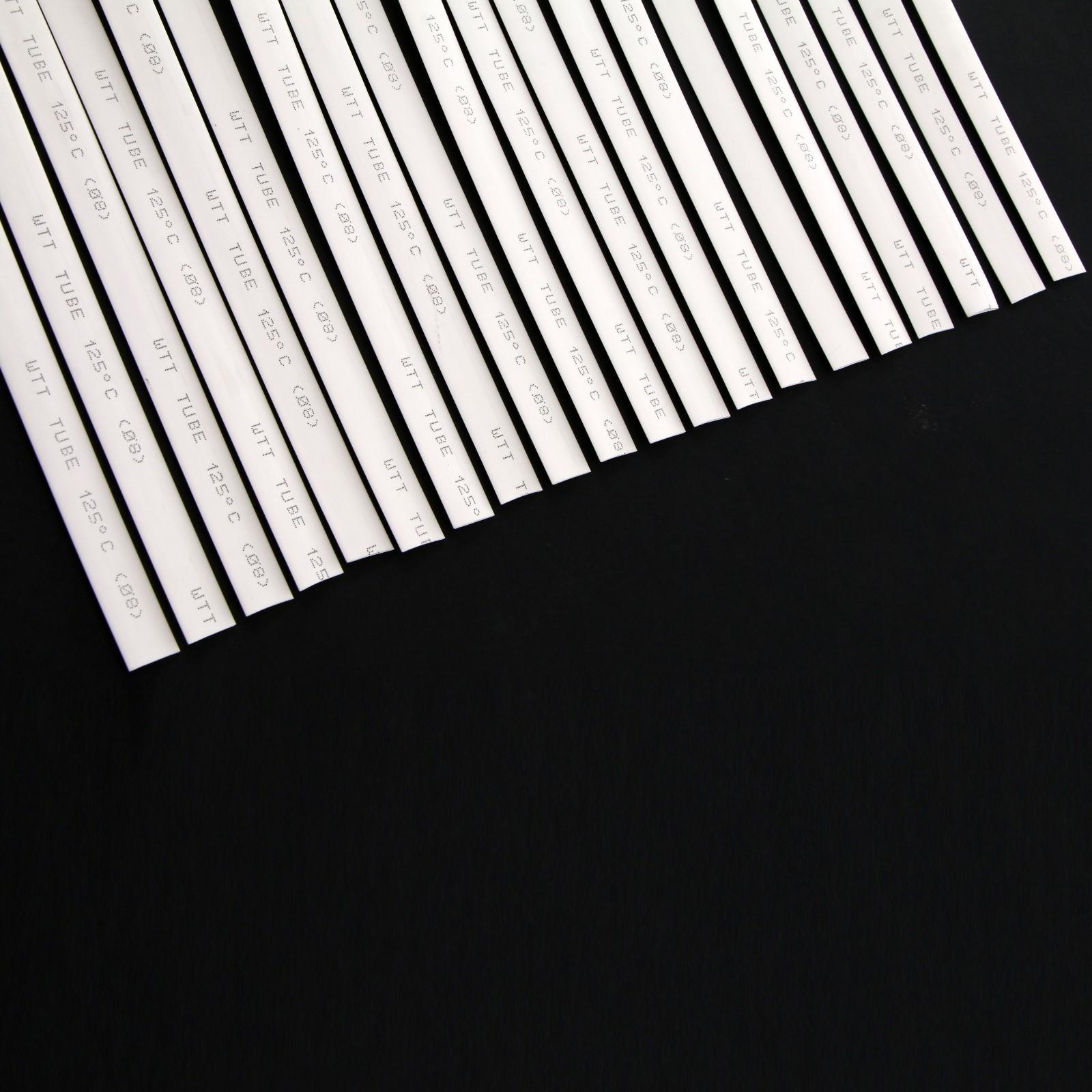 Термоусаживаемая трубка 8/4 мм, белая, упаковка 20 шт. по 1 м