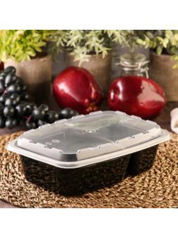 Контейнер с крышкой, 830 мл, 2-секционный