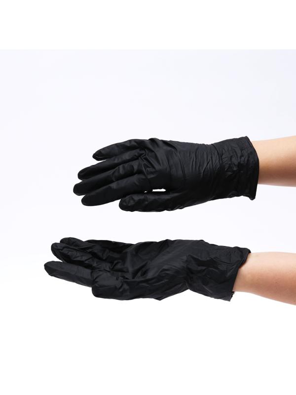 Перчатки нитриловые неопудренные, черные, размер M, 50 пар