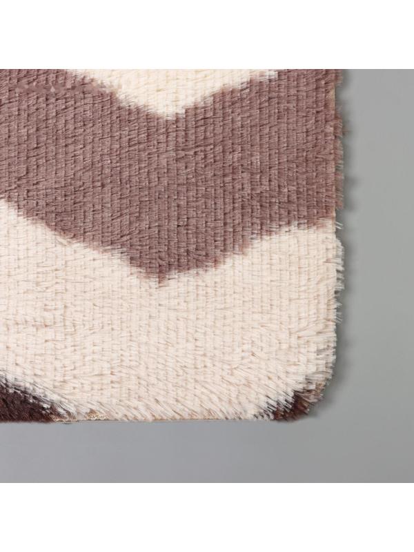 Коврик для ванной Доляна «Пушистик. Зиг-заг», 40×60 см, цвет коричневый