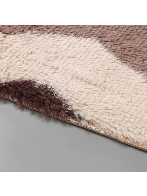 Коврик для ванной Доляна «Пушистик. Зиг-заг», 40×60 см, цвет коричневый