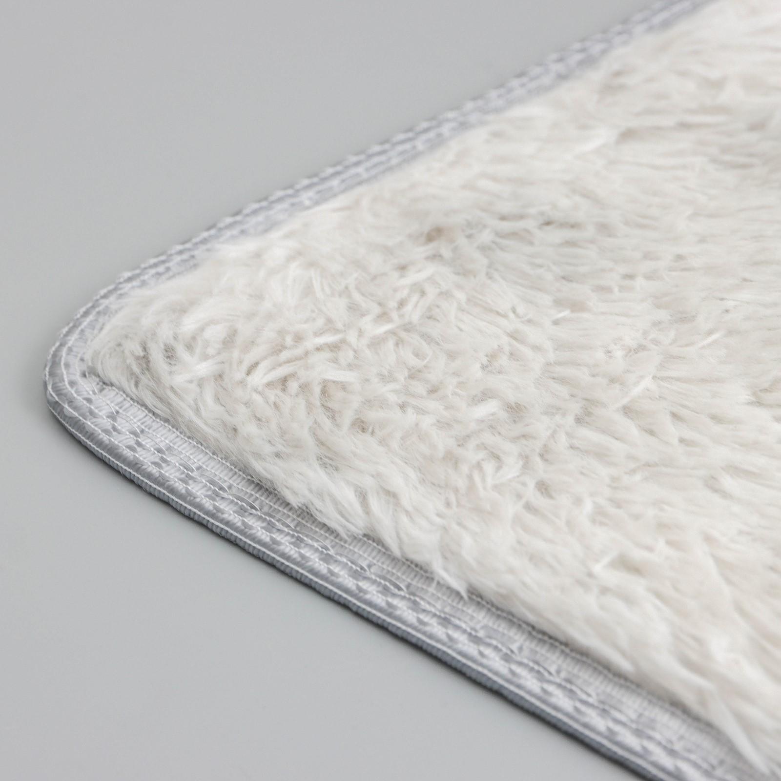 Коврик для ванной Доляна «Пушистик», 40×60 см, цвет серый