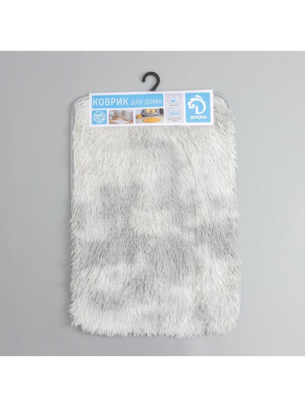 Коврик для ванной Доляна «Пушистик», 40×60 см, цвет серый