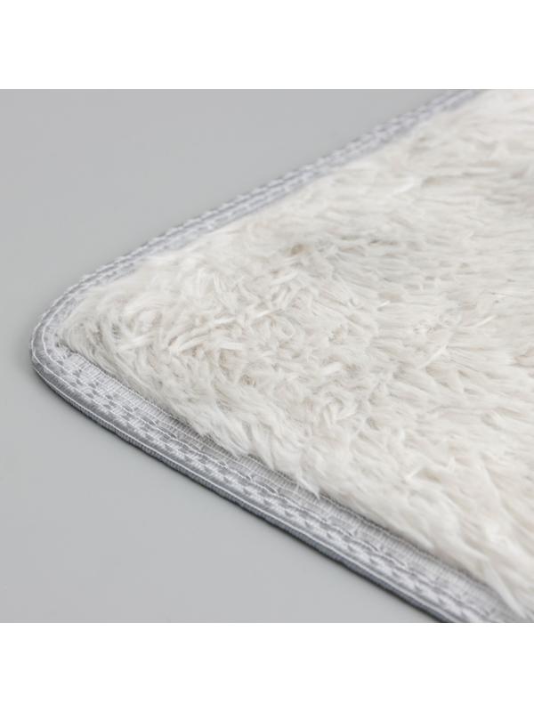 Коврик для ванной Доляна «Пушистик», 40×60 см, цвет серый