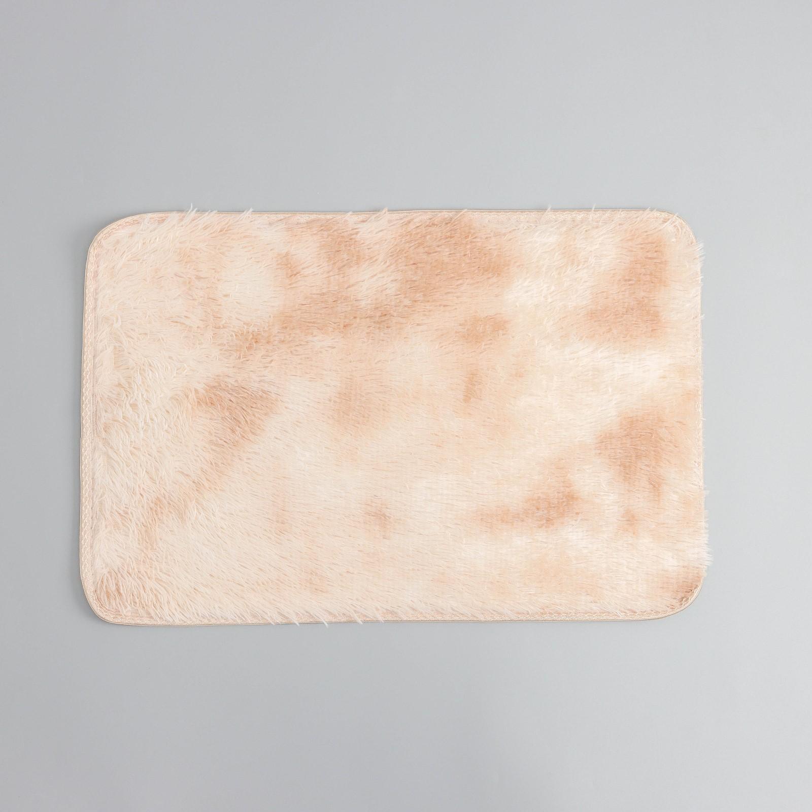 Коврик для ванной Доляна «Пушистик», 40×60 см, цвет коричнево-бежевый