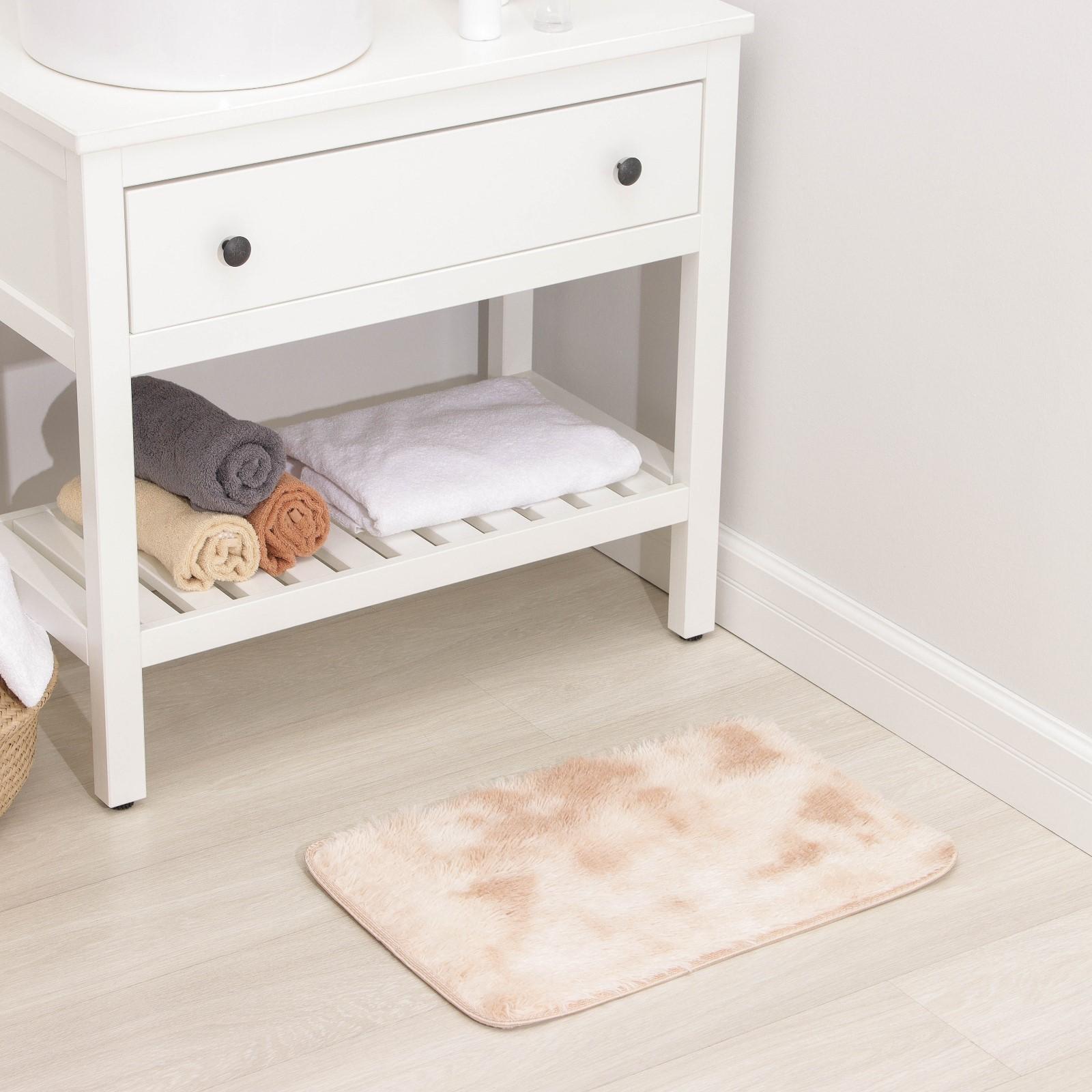 Коврик для ванной Доляна «Пушистик», 40×60 см, цвет коричнево-бежевый