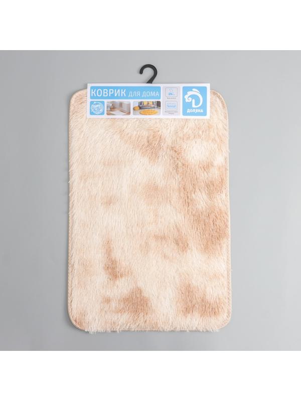 Коврик для ванной Доляна «Пушистик», 40×60 см, цвет коричнево-бежевый