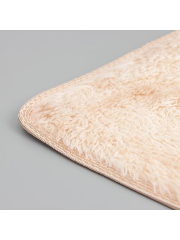 Коврик для ванной Доляна «Пушистик», 40×60 см, цвет коричнево-бежевый