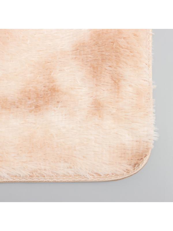 Коврик для ванной Доляна «Пушистик», 40×60 см, цвет коричнево-бежевый