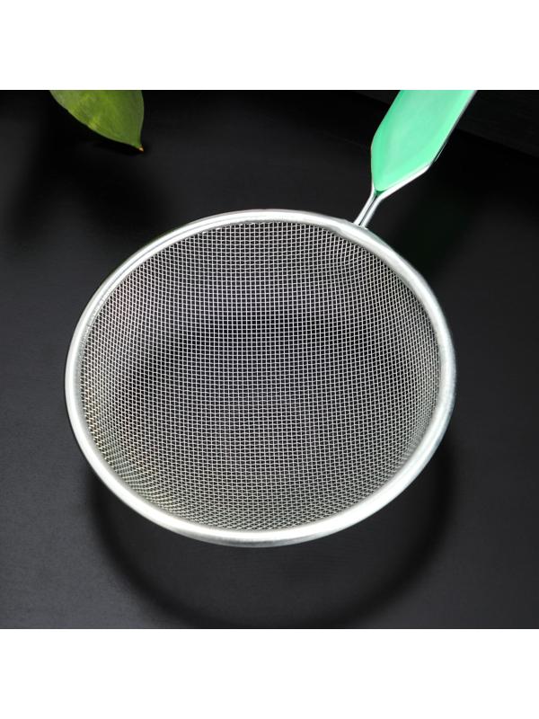 Сито с ручкой Доляна «Хозяюшка», d=12 см, цвет зелёный