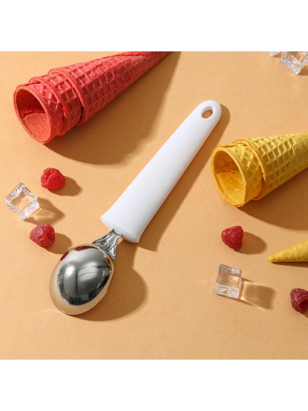 Ложка для мороженого Доляна «Сливки», 21×4,4×2,8 см, цвет белый