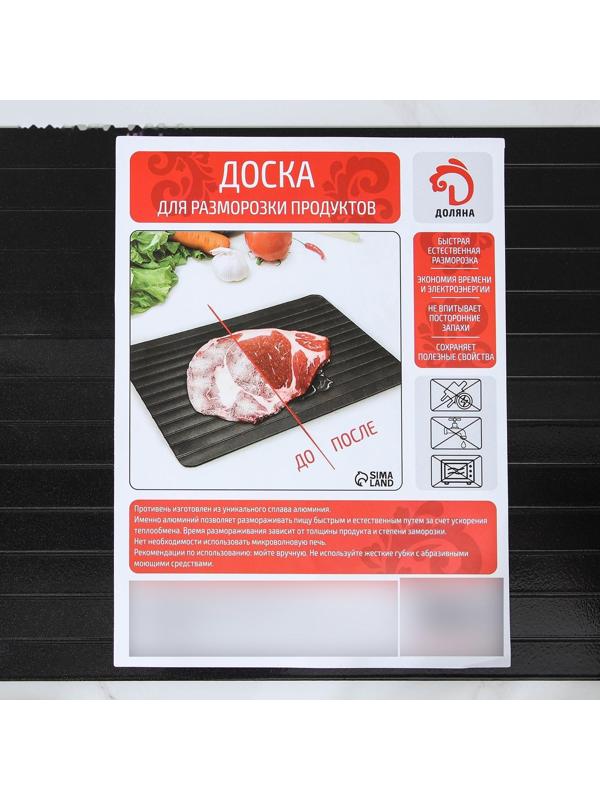 Противень для разморозки продуктов Доляна, 35,5×20,5 см, цвет чёрный