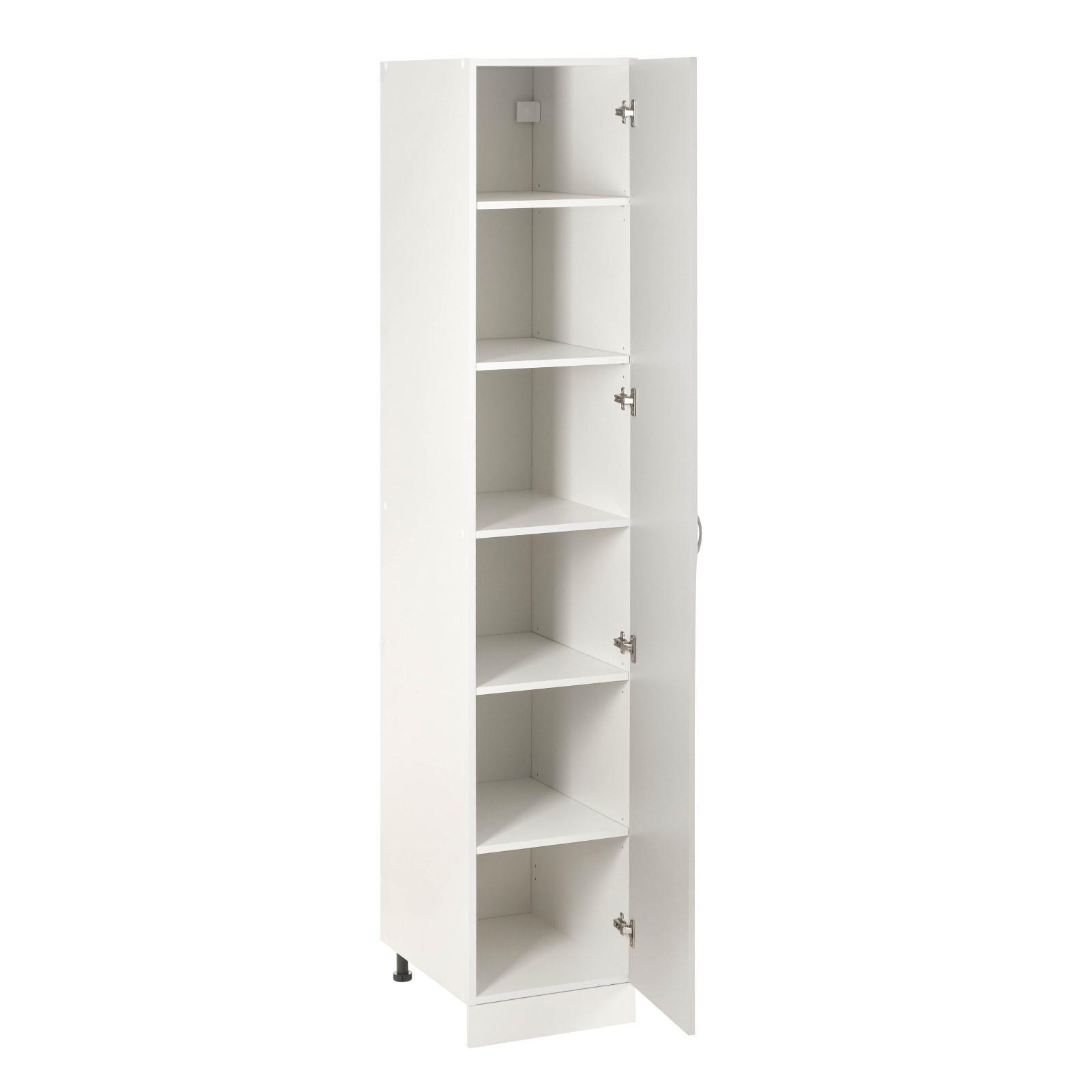 Пенал напольный Мальма 400х580х2170 Светло-серый/Белый