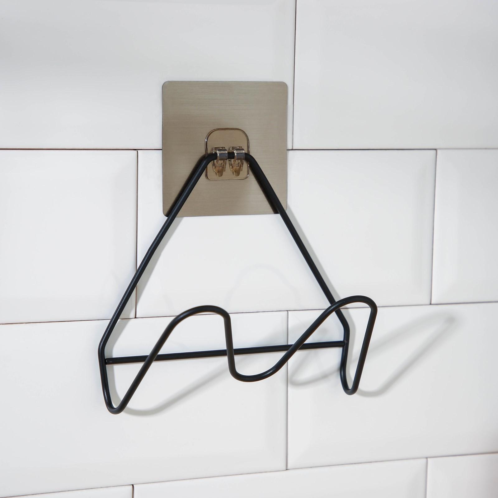 Держатель для крышек и разделочных досок Доляна, 16×8×14,6 см, на липучке, цвет чёрный