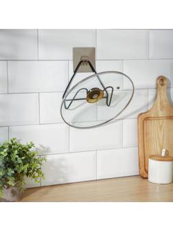 Держатель для крышек и разделочных досок Доляна, 16×8×14,6 см, на липучке, цвет чёрный