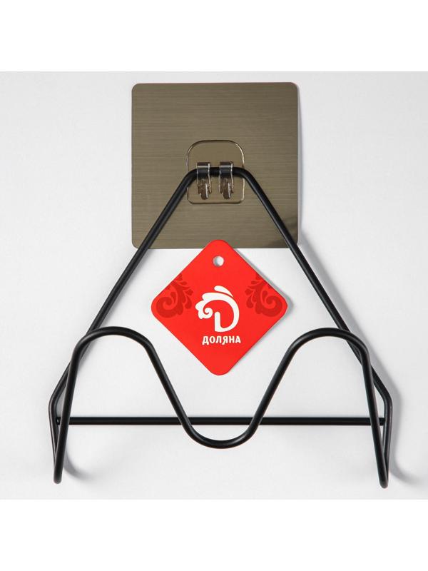 Держатель для крышек и разделочных досок Доляна, 16×8×14,6 см, на липучке, цвет чёрный