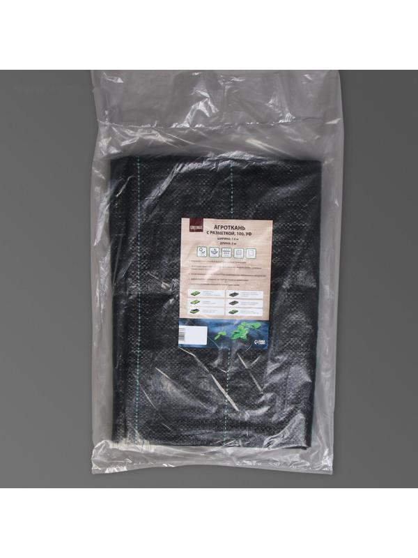 Агроткань застилочная, с разметкой, 5 × 1.6 м, плотность 100 г/м², полипропилен, чёрная