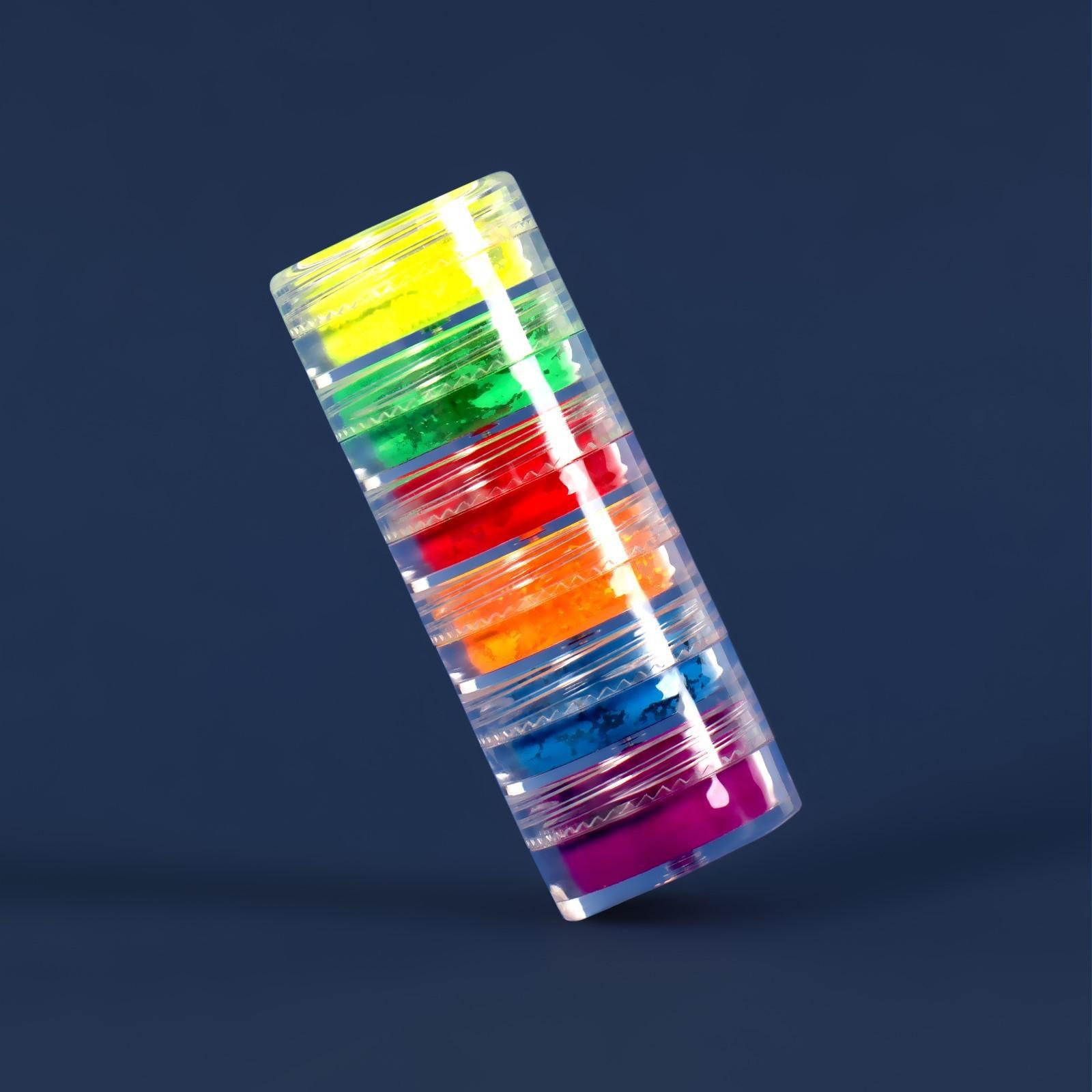 Пигмент для ногтей, 6 шт, 3 гр, разноцветный