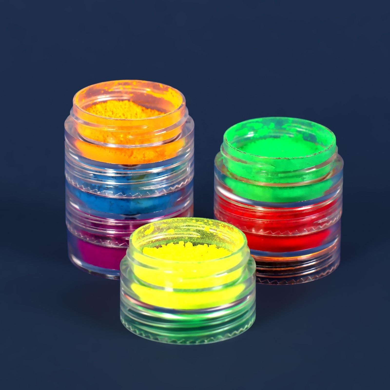 Пигмент для ногтей, 6 шт, 3 гр, разноцветный