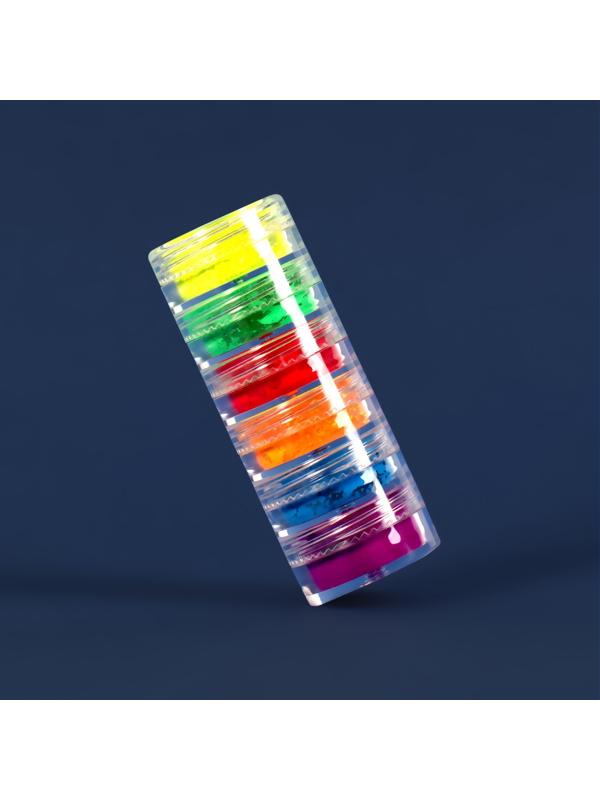 Пигмент для ногтей, 6 шт, 3 гр, разноцветный