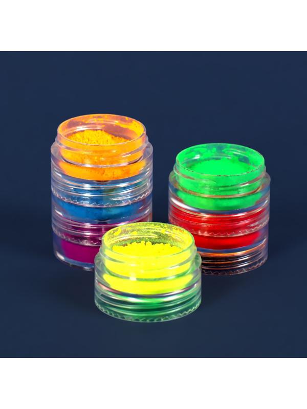 Пигмент для ногтей, 6 шт, 3 гр, разноцветный