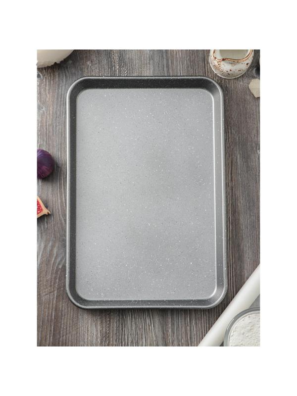 Противень Magistro Gourmet Range, 39,5×26,8×2,6 см, толщина 0,6 мм, антипригарное покрытие, цвет серый