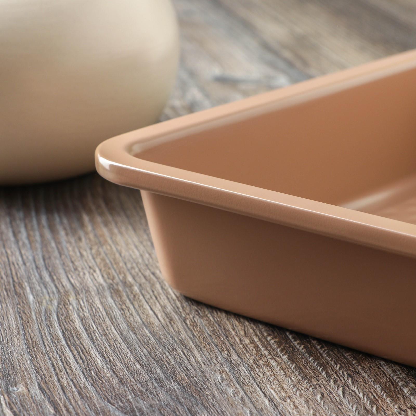 Противень Magistro Shiny Diamond, 25,3×25,3×5 см, толщина 0,6 мм, антипригарное покрытие, цвет коричневый