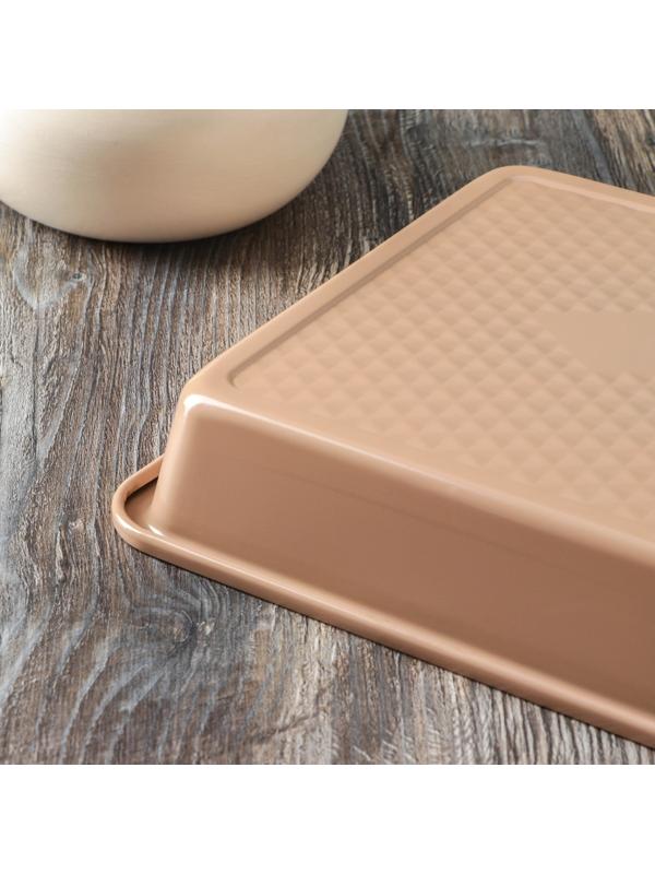 Противень Magistro Shiny Diamond, 25,3×25,3×5 см, толщина 0,6 мм, антипригарное покрытие, цвет коричневый