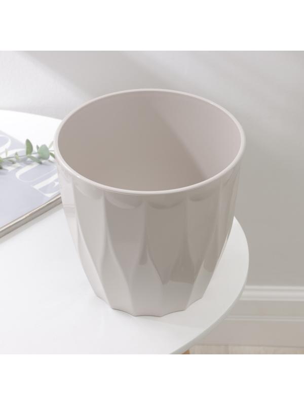 Кашпо для цветов со вставкой «Флюте», 4,5 л, d=20 см, h=20 см, цвет бежевый