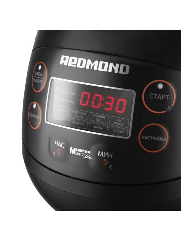 Мультиварка REDMOND RMC-03, 350 Вт, 2 л, 9 программ, керамическое покрытие, чёрная