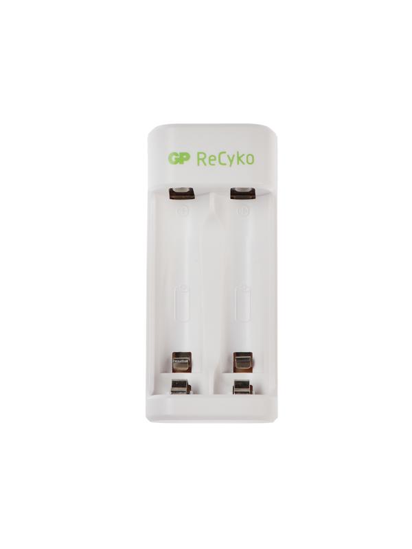 Зарядное устройство GP E211, для аккумуляторов 2хAA/AAA, белый