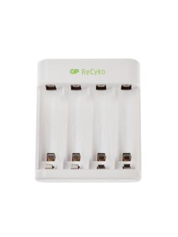 Зарядное устройство GP E411, для аккумуляторов 4хAA/AAA, белый