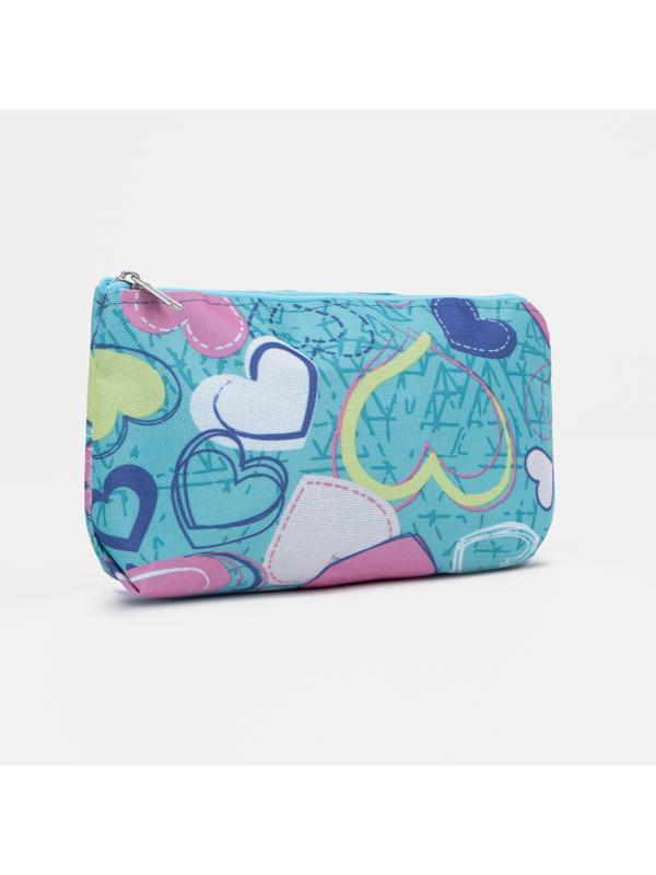 Косметичка на молнии, цвет голубой