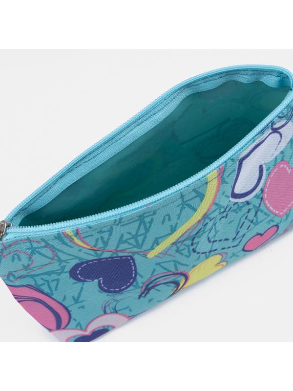 Косметичка на молнии, цвет голубой