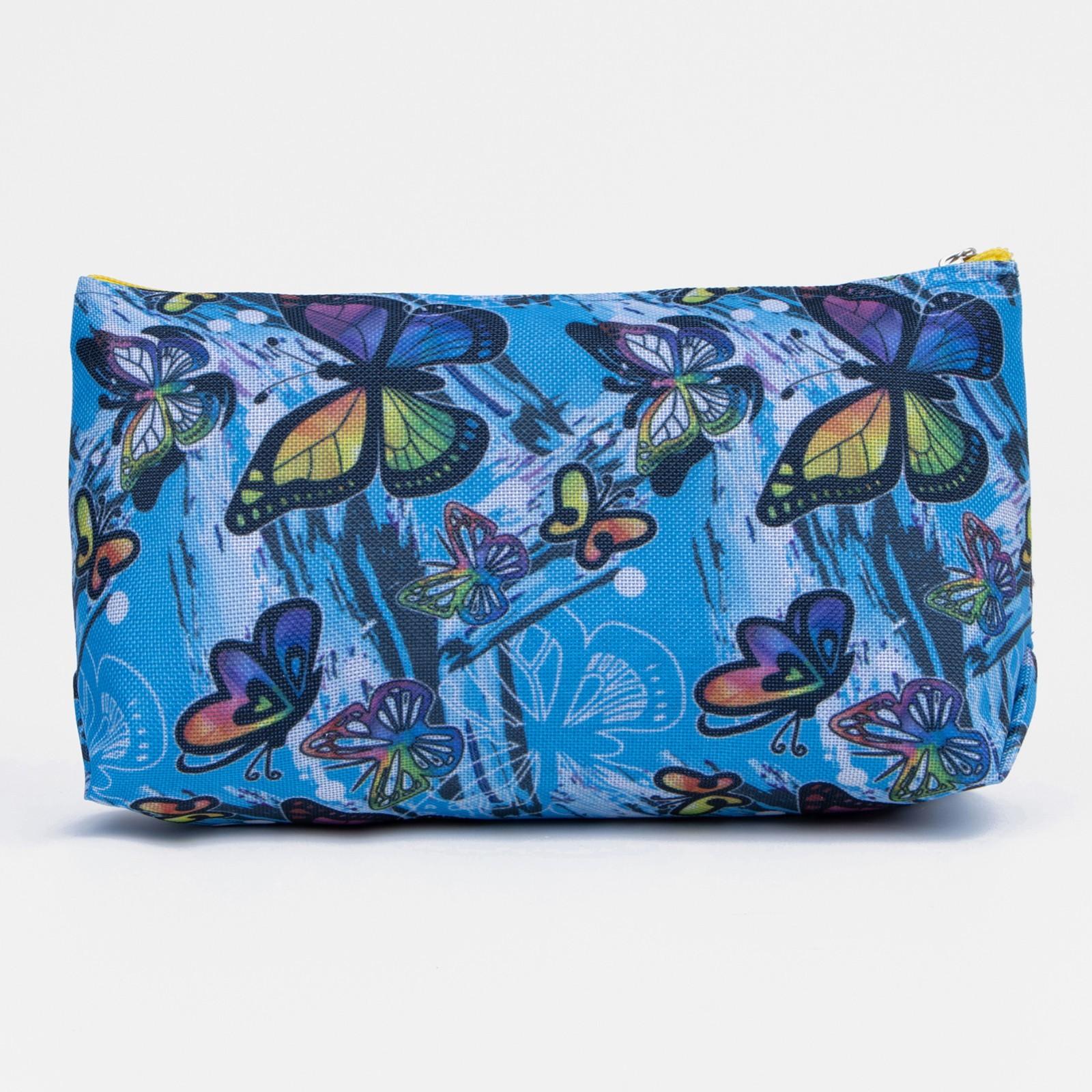 Косметичка на молнии, цвет голубой