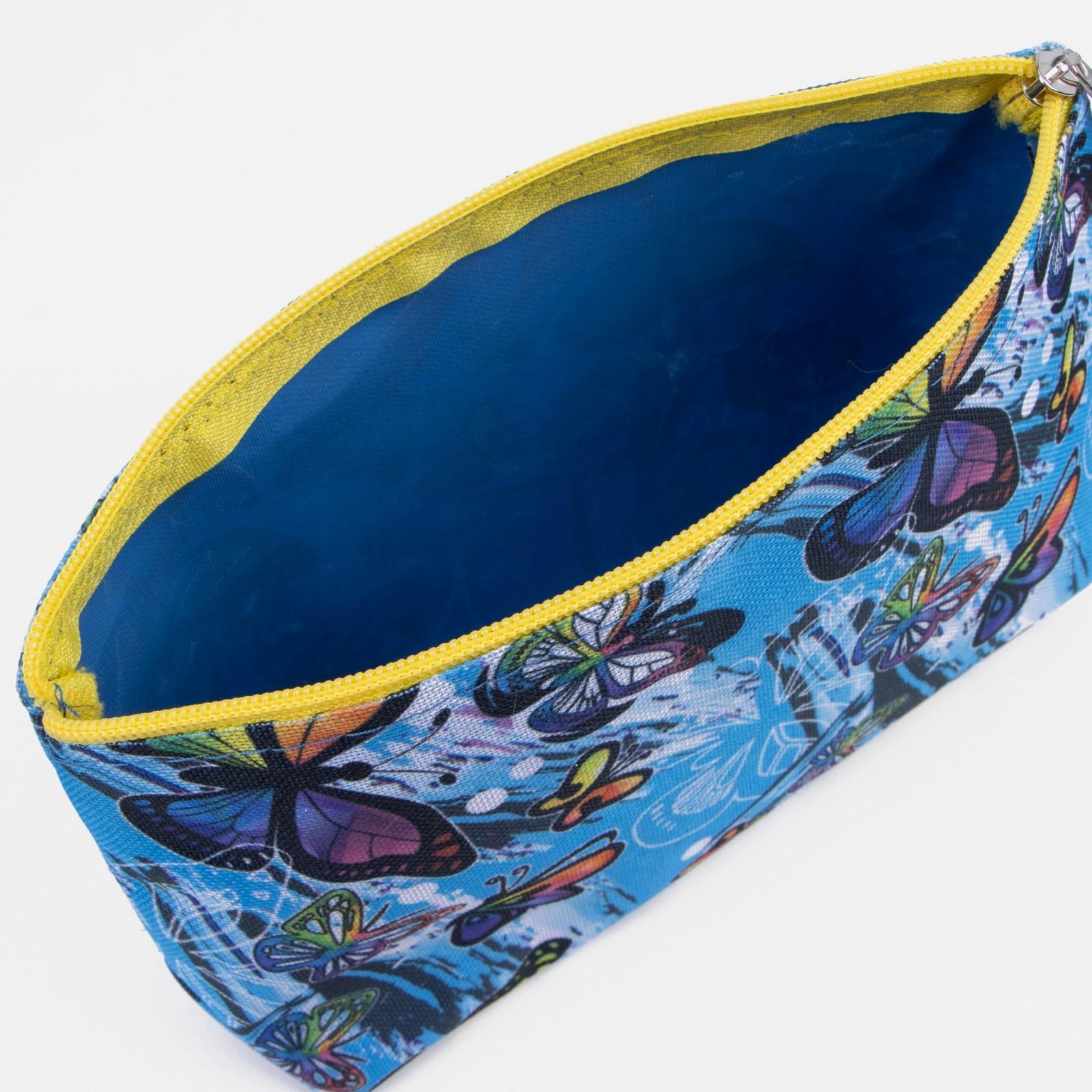 Косметичка на молнии, цвет голубой