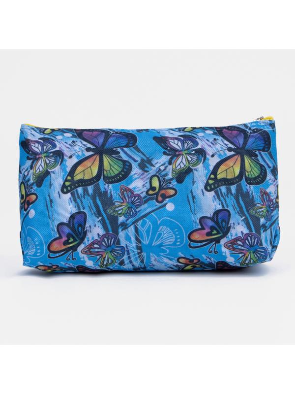 Косметичка на молнии, цвет голубой