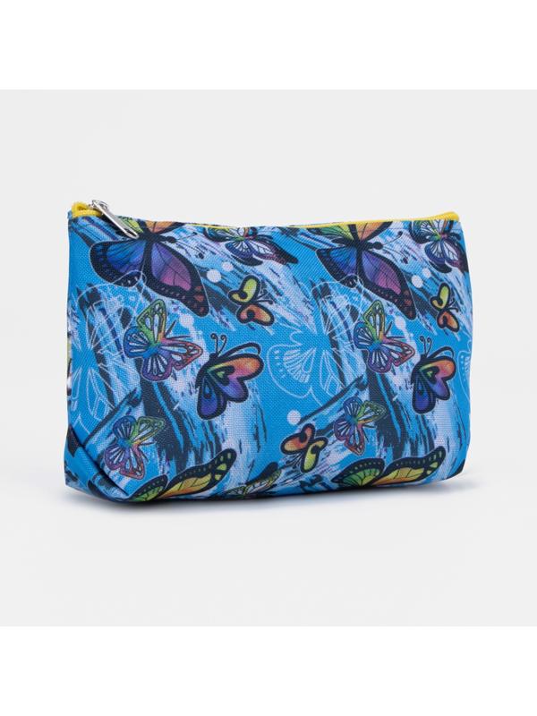 Косметичка на молнии, цвет голубой